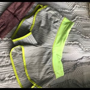 Lululemon speed shorts gray neon green size 2